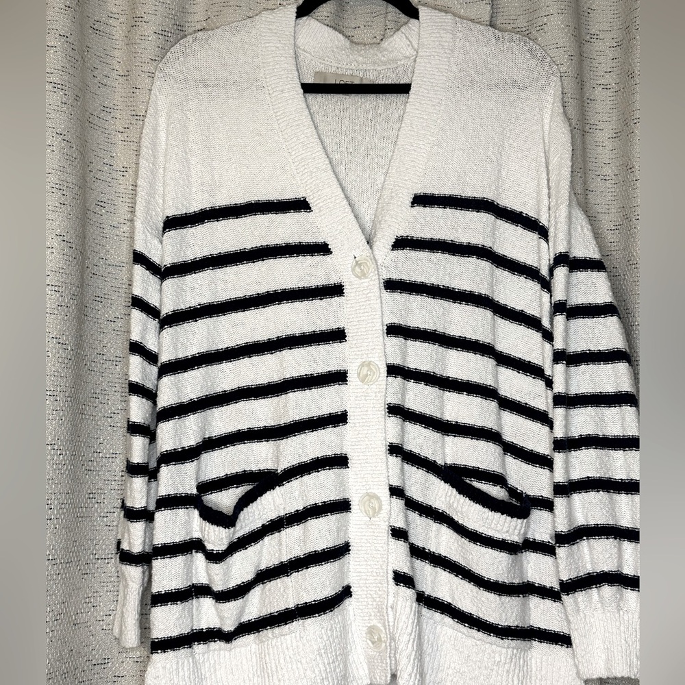 Navy & White Loft Sweater
